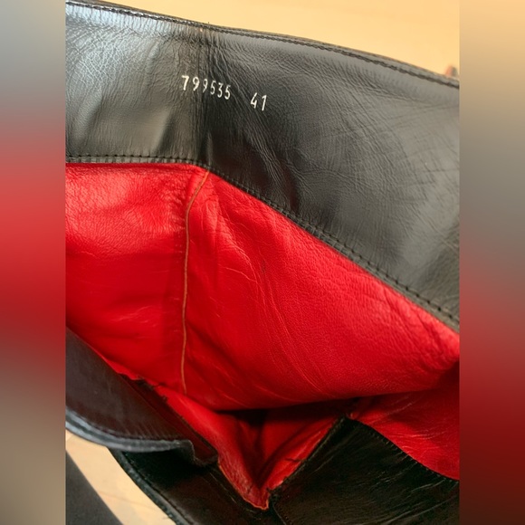 PACIOTTI Designer Black Leather Over Knee Boots Silver 41 US 10-10.5 EXCELLENT! - Picture 6 of 16